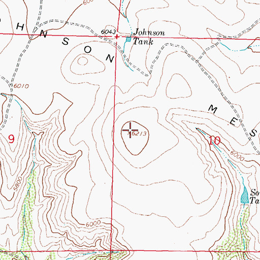 Topographic Map of Johnson Mesa, NM