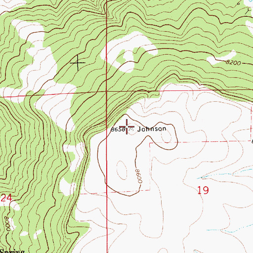 Topographic Map of Johnson Mesa, NM