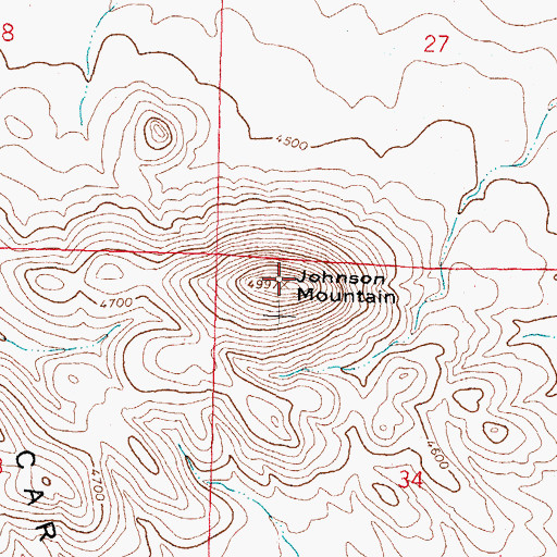 Topographic Map of Johnson Mountain, NM