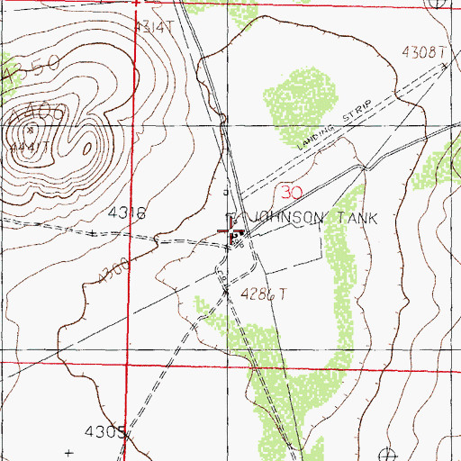 Topographic Map of Johnson Ranch, NM