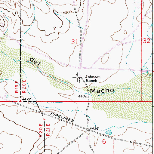 Topographic Map of Johnson Ranch, NM