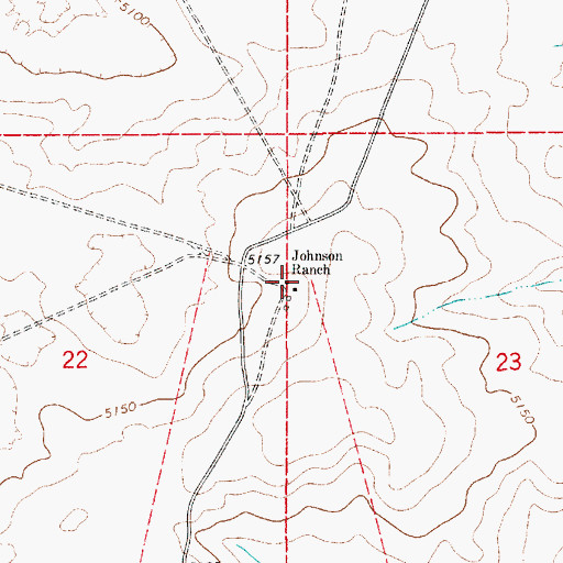 Topographic Map of Johnson Ranch, NM