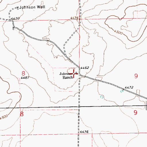 Topographic Map of Johnson Ranch, NM