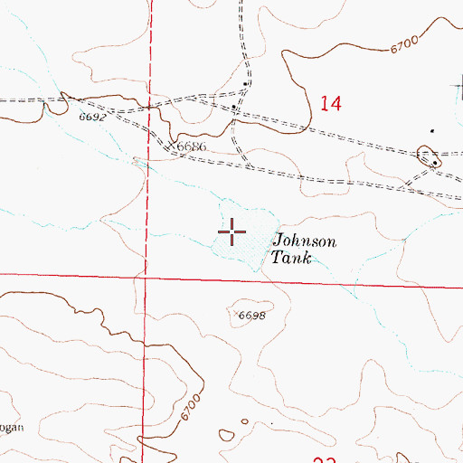 Topographic Map of Johnson Tank, NM