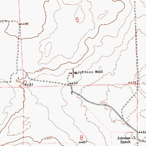 Topographic Map of Johnson Well, NM