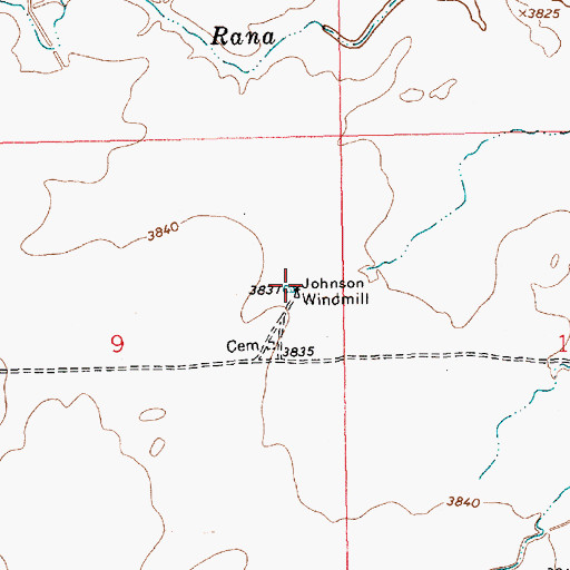 Topographic Map of Johnson Windmill, NM