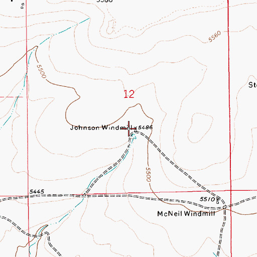 Topographic Map of Johnson Windmill, NM