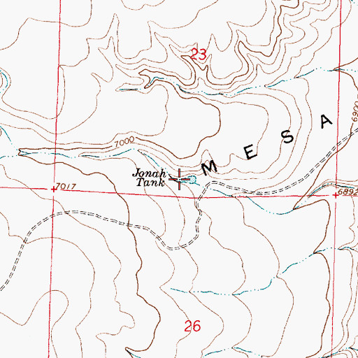 Topographic Map of Jonah Tank, NM
