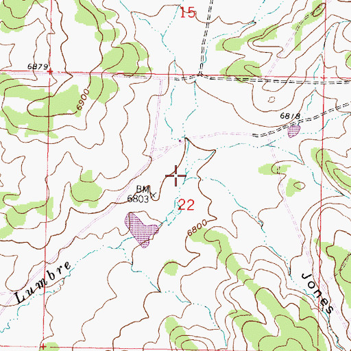 Topographic Map of Jones Canyon, NM
