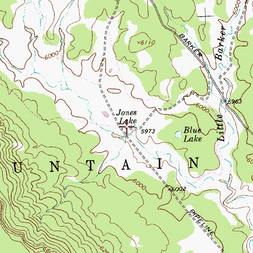 Topographic Map of Jones Lake, NM