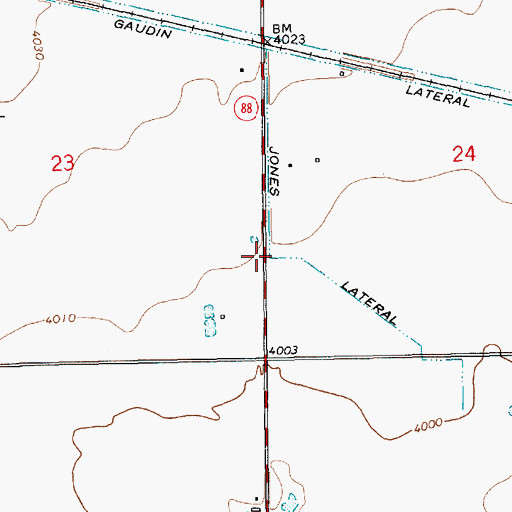 Topographic Map of Jones Lateral, NM