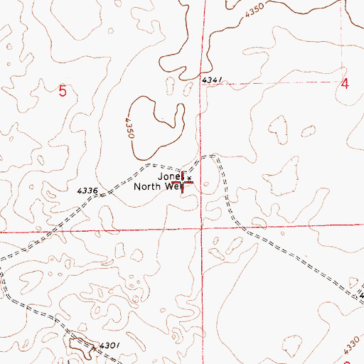 Topographic Map of Jones North Well, NM
