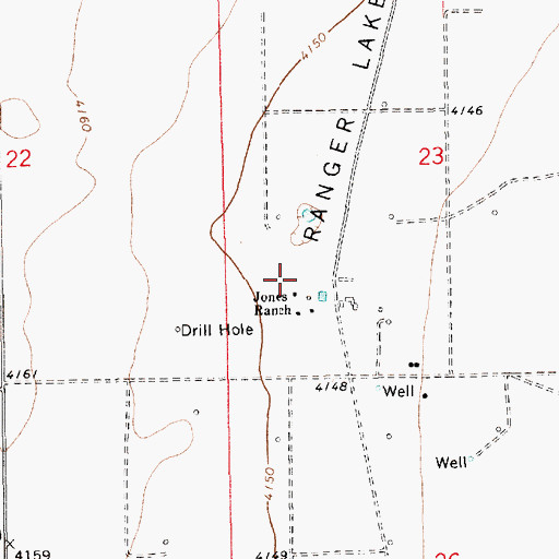 Topographic Map of Jones Ranch, NM