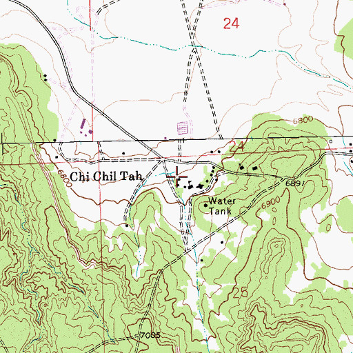 Topographic Map of Chi Chil'Tah - Jones Ranch Community School, NM