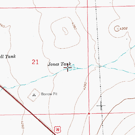 Topographic Map of Jones Tank, NM