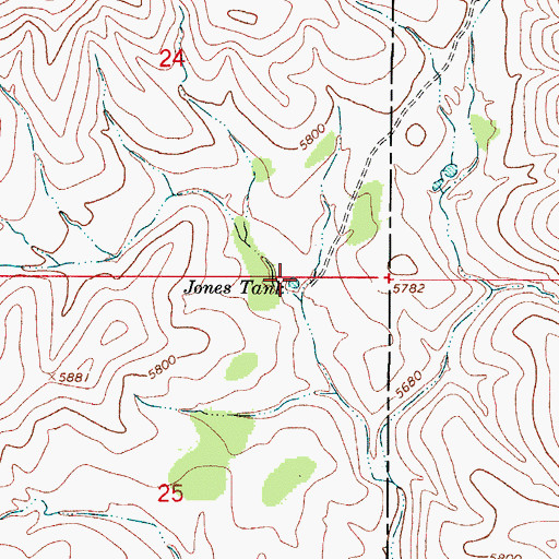 Topographic Map of Jones Tank, NM