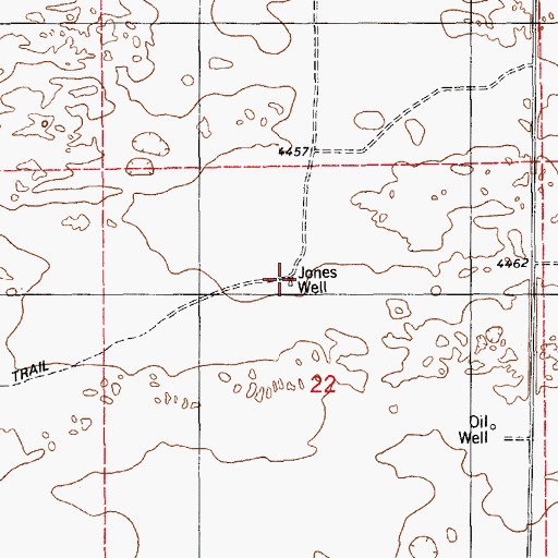 Topographic Map of Jones Well, NM