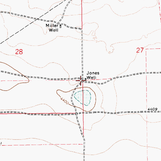 Topographic Map of Jones Well, NM