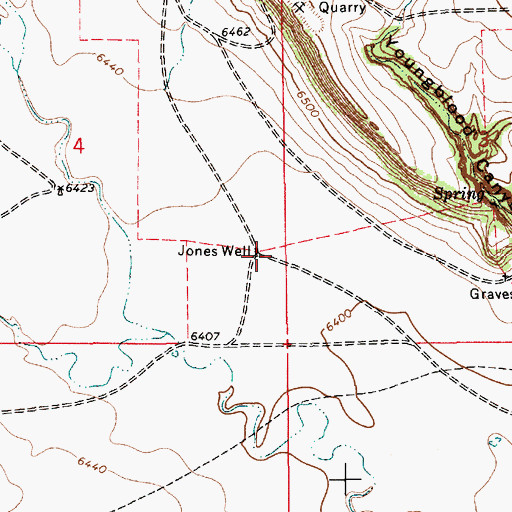 Topographic Map of Jones Well, NM