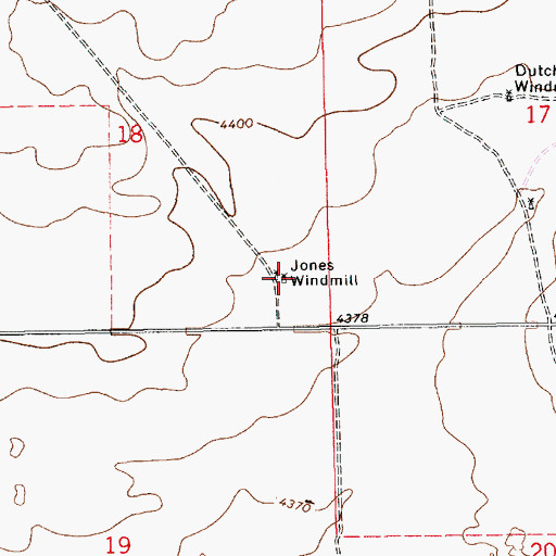 Topographic Map of Jones Windmill, NM