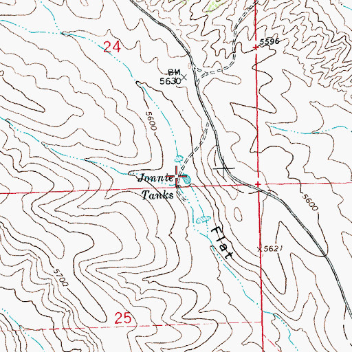 Topographic Map of Jonnie Tanks, NM