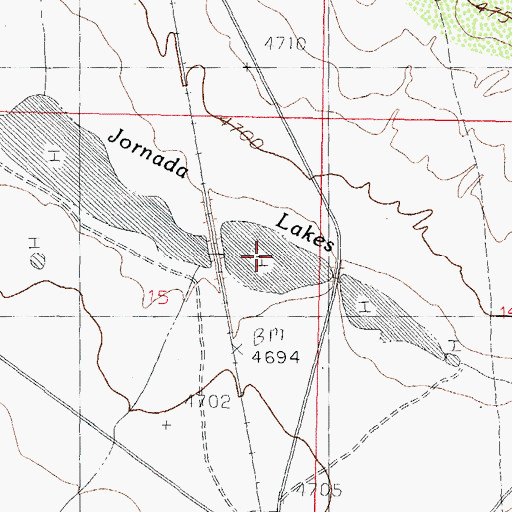 Topographic Map of Jornada Lakes, NM