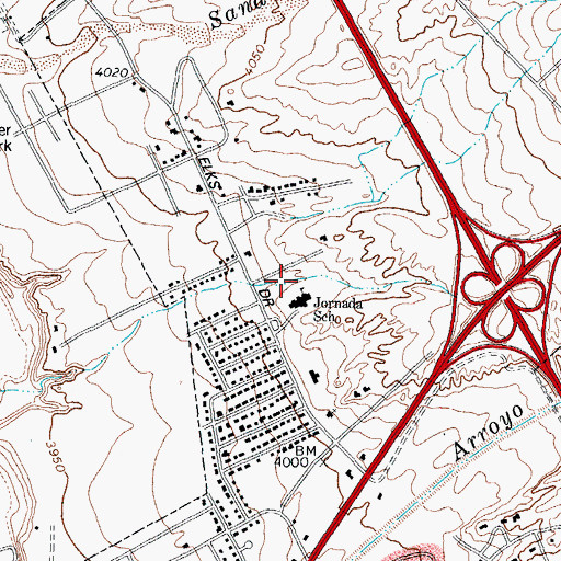 Topographic Map of Jornada School, NM