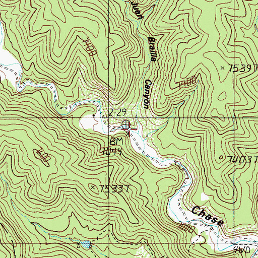 Topographic Map of Juan Brailla Canyon, NM