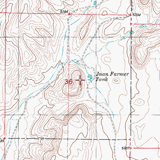 Topographic Map of Juan Farmer Tank, NM