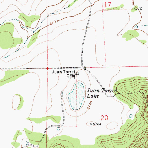Topographic Map of Juan Torres Cemetery, NM