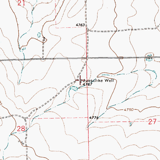 Topographic Map of Jueschke Well, NM