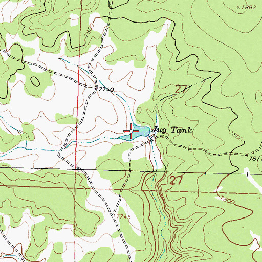 Topographic Map of Jug Tank, NM