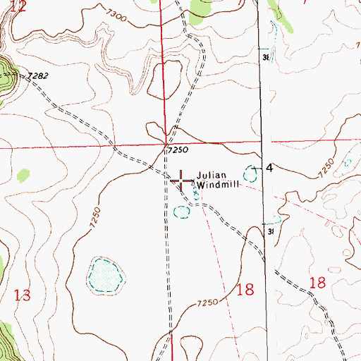 Topographic Map of Julian Windmill, NM