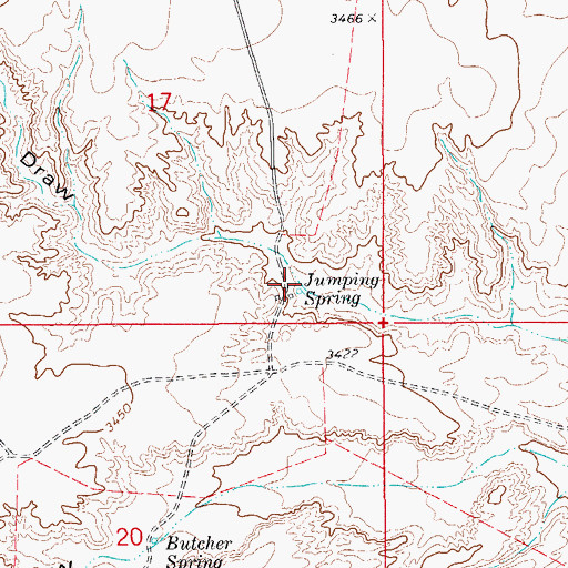 Topographic Map of Jumping Spring, NM