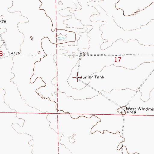 Topographic Map of Junior Tank, NM