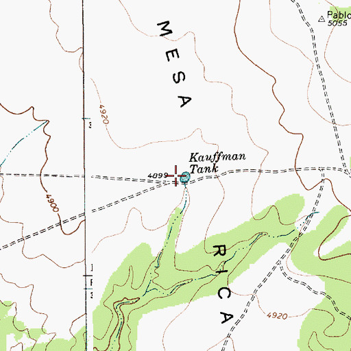 Topographic Map of Kauffman Tank, NM