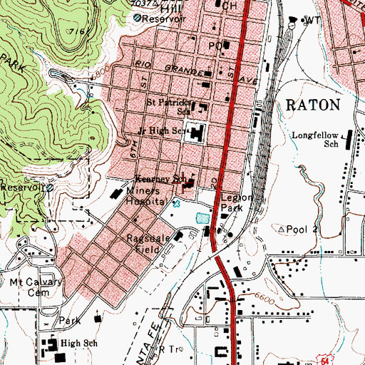 Topographic Map of Kearney School, NM