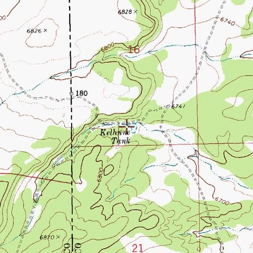 Topographic Map of Kelhnne Tank, NM