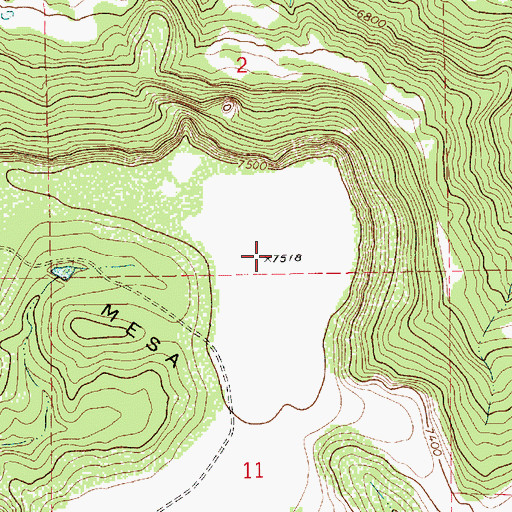 Topographic Map of Kelleher Mesa, NM