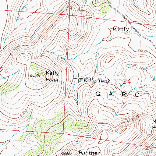 Topographic Map of Kelly Tank, NM