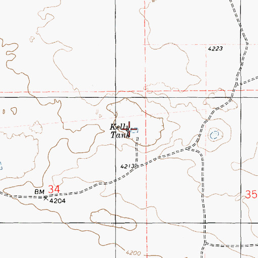 Topographic Map of Kelly Tank, NM
