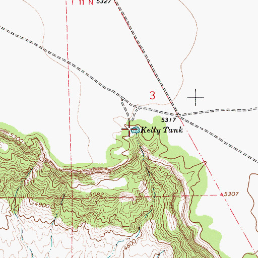 Topographic Map of Kelly Tank, NM
