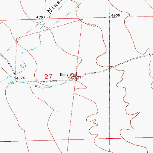 Topographic Map of Kelly Well, NM