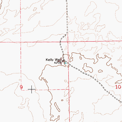 Topographic Map of Kelly Well, NM