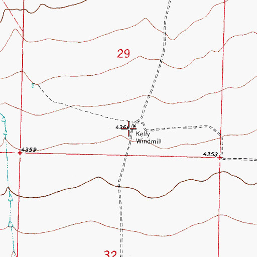 Topographic Map of Kelly Windmill, NM