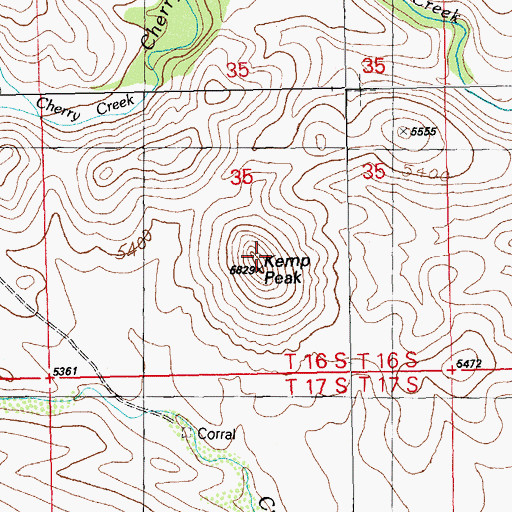 Topographic Map of Kemp Peak, NM
