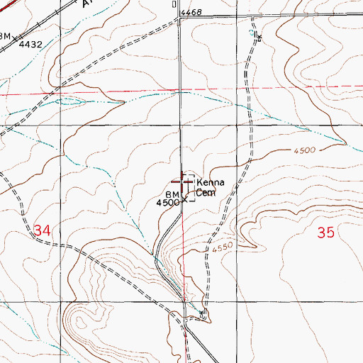 Topographic Map of Kenna Cemetery, NM