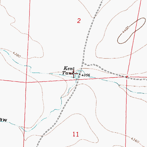 Topographic Map of Kent Tank, NM