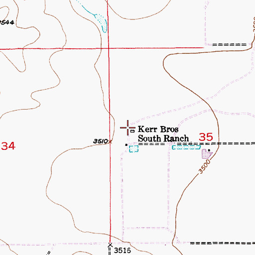 Topographic Map of Kerr Brothers South Ranch, NM