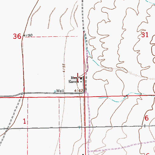 Topographic Map of Kerr Ranch, NM